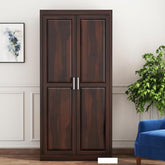 ONIJA  Wooden 2 Door Wardrobe for Clothes with 6 Shelf Storage - Sheesham Wood Almirah for Bedroom